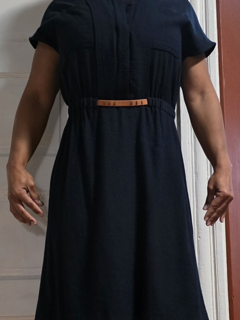 Zara Navy Blue Belted dress Size S